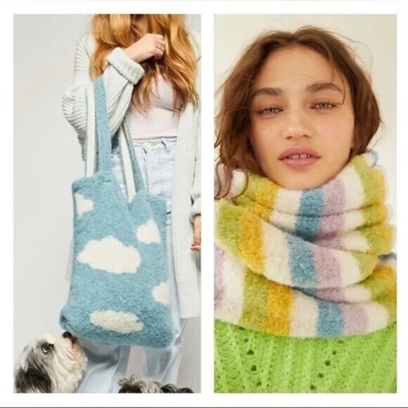 Free People Accessories - Free People Sky-High Clouds Carry On Slouchy Tote Striped Scarf
NWT